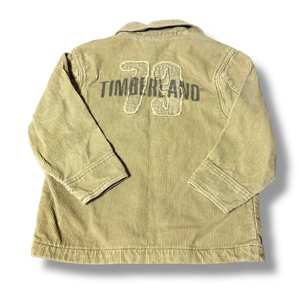 Y2K Timberland Corduroy Jacket 73 Graphic‎ Full Zip Tan Size 4 Grunge